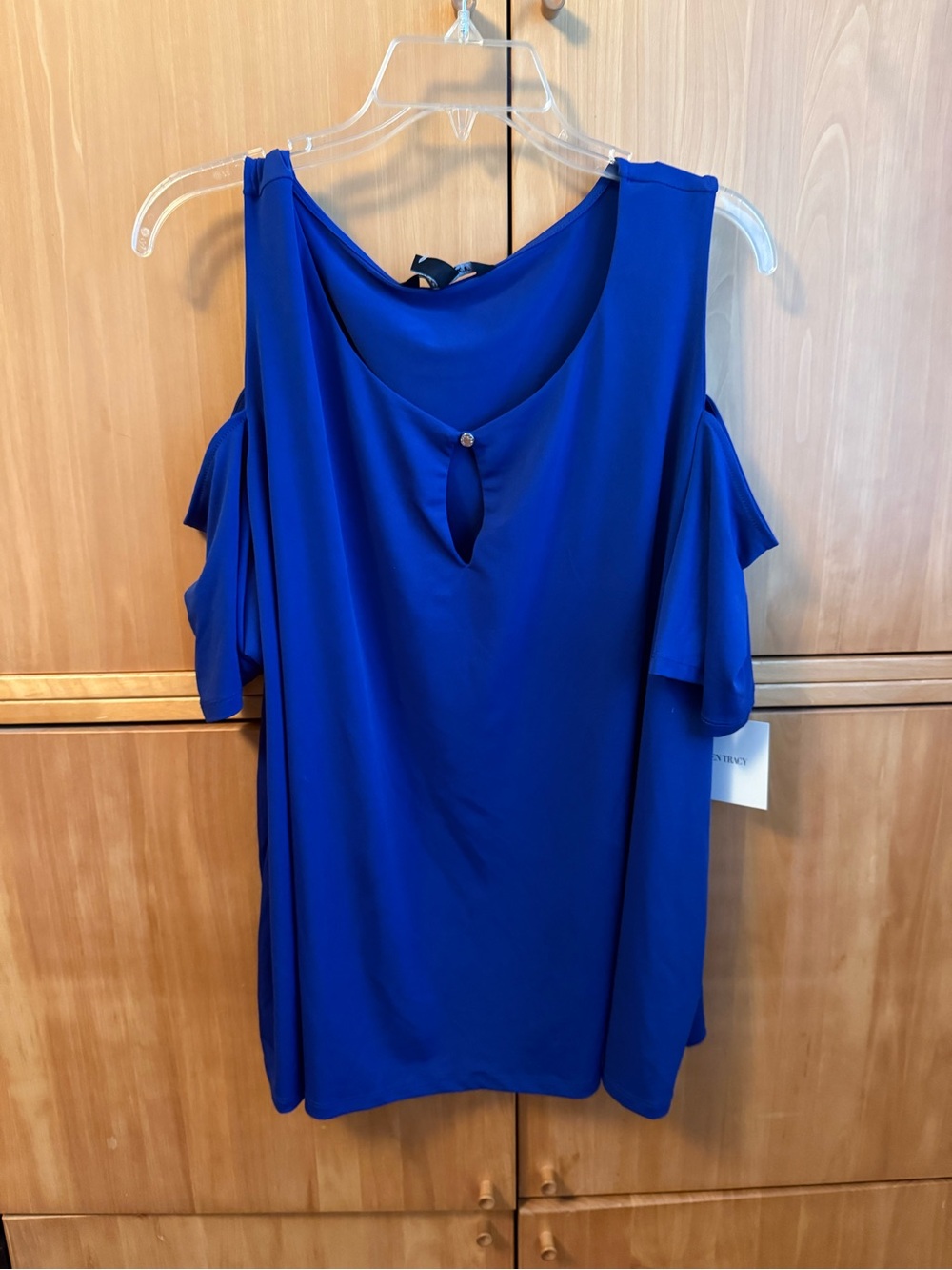 Ellen Tracy Cold-Shoulder Tunic in Royal Blue